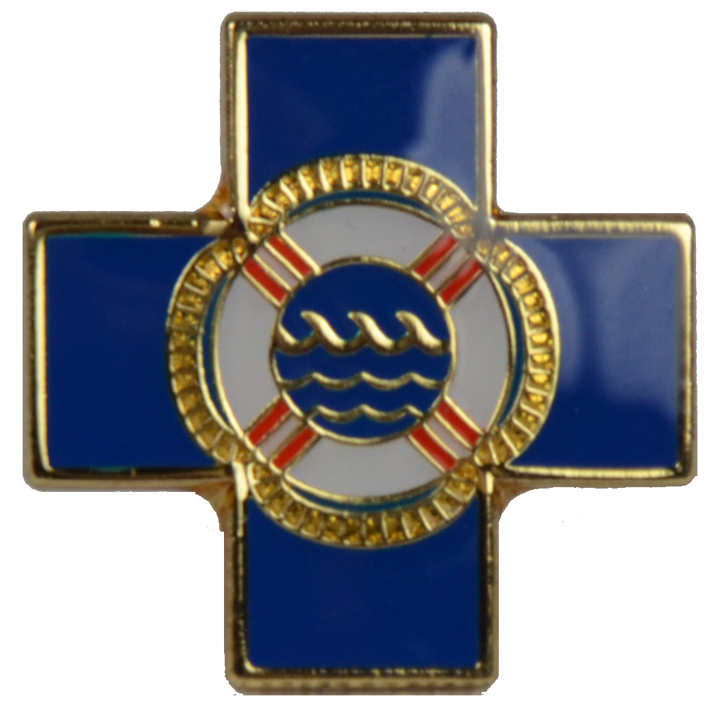 Blaues Kreuz gold für Uniform Kragenspiegel